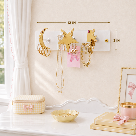 Small Wall Jewelry Organizer | Teen Girl Dorm Storage
