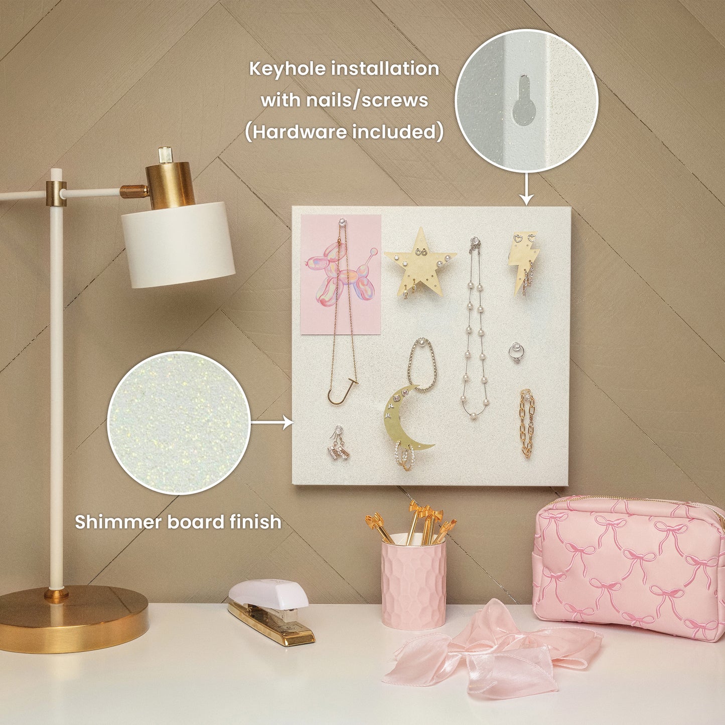 CK Organizers Magnetic Jewelry Organizer Wall Mount | Jewelry Organizer and Storage | Teenager Girl Gifts | Dorm Organization and Storage