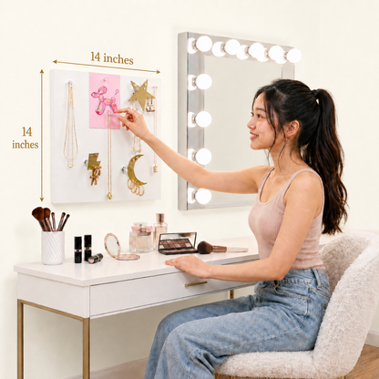 Large Wall Jewelry Organizer | Teen Girl Dorm Storage