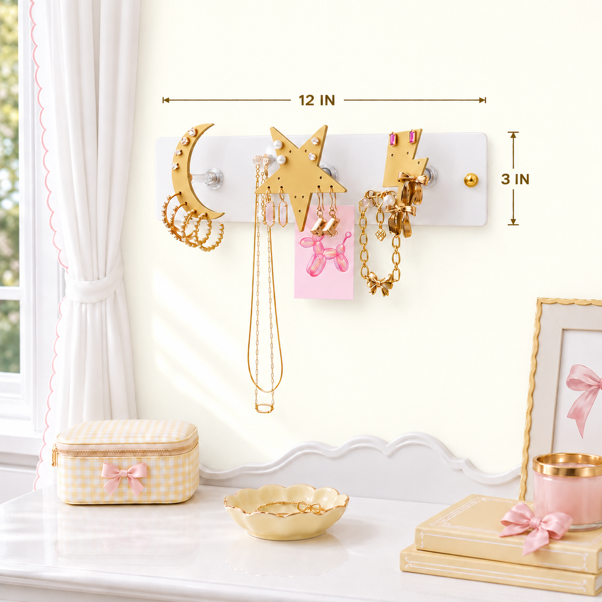 Small Wall Jewelry Organizer | Teen Girl Dorm Storage