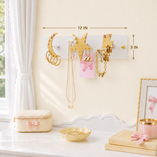 Small Wall Jewelry Organizer | Teen Girl Dorm Storage