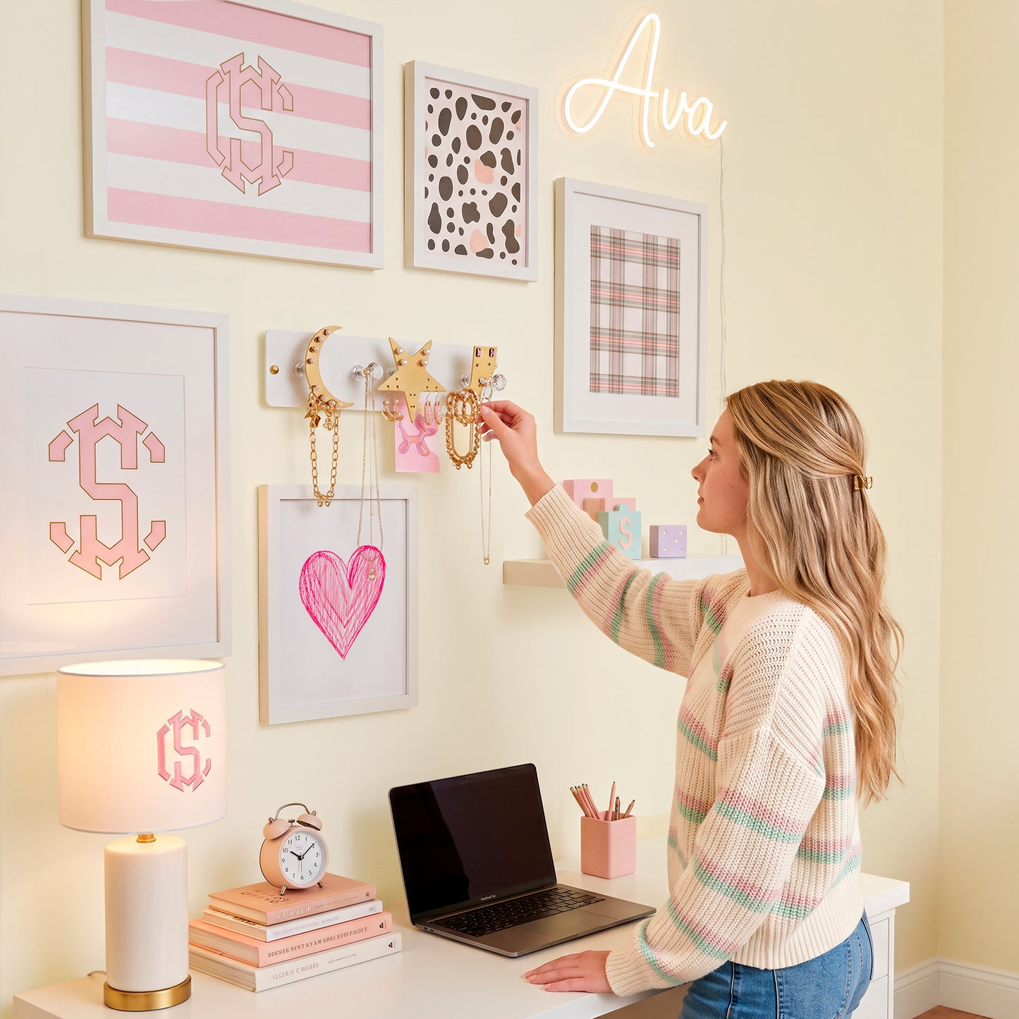 Small Wall Jewelry Organizer | Teen Girl Dorm Storage