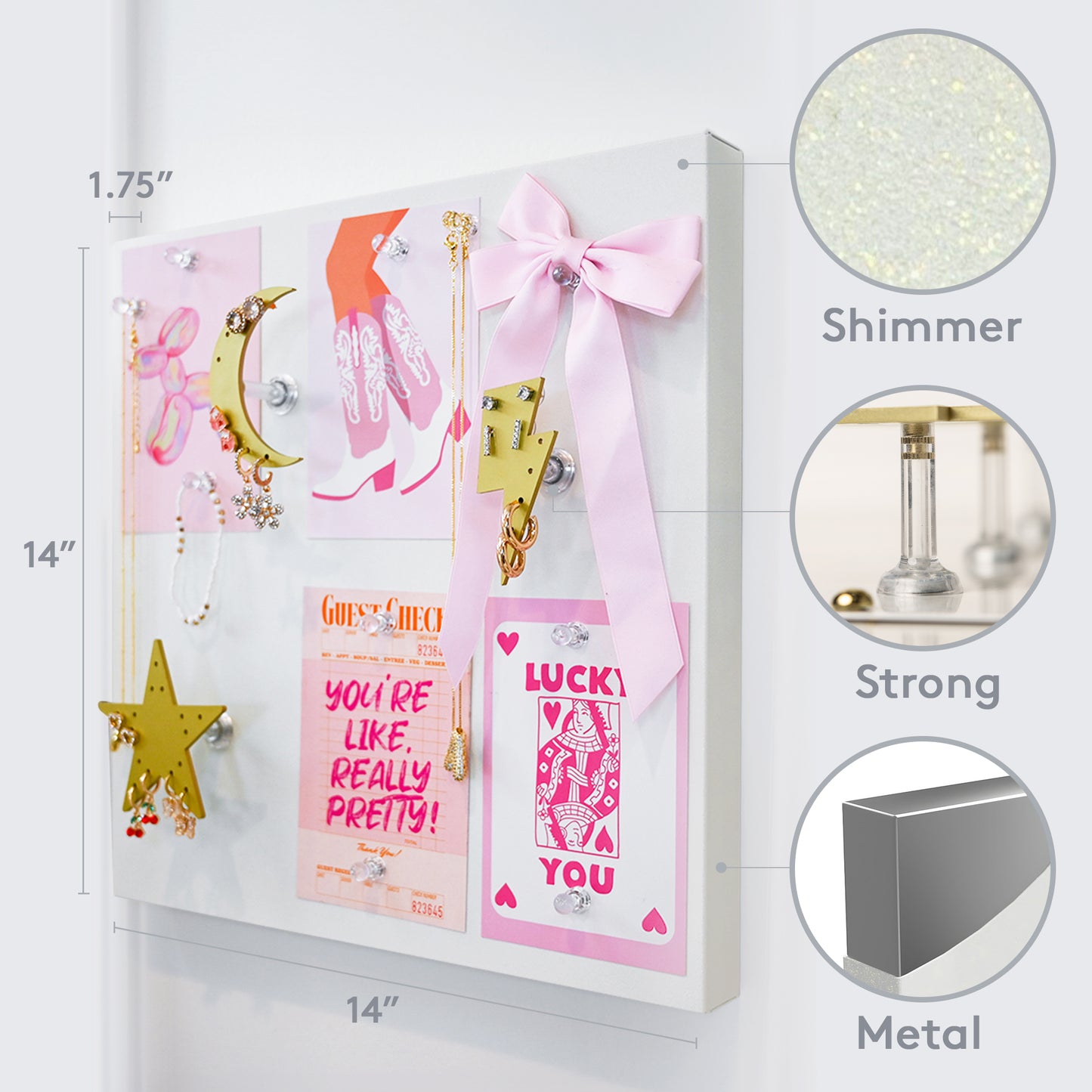 CK Organizers Magnetic Jewelry Organizer Wall Mount | Jewelry Organizer and Storage | Teenager Girl Gifts | Dorm Organization and Storage