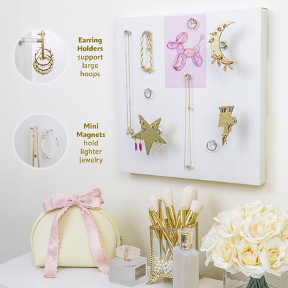 Large Wall Jewelry Organizer | Teen Girl Dorm Storage
