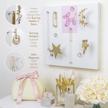 Large Wall Jewelry Organizer | Teen Girl Dorm Storage