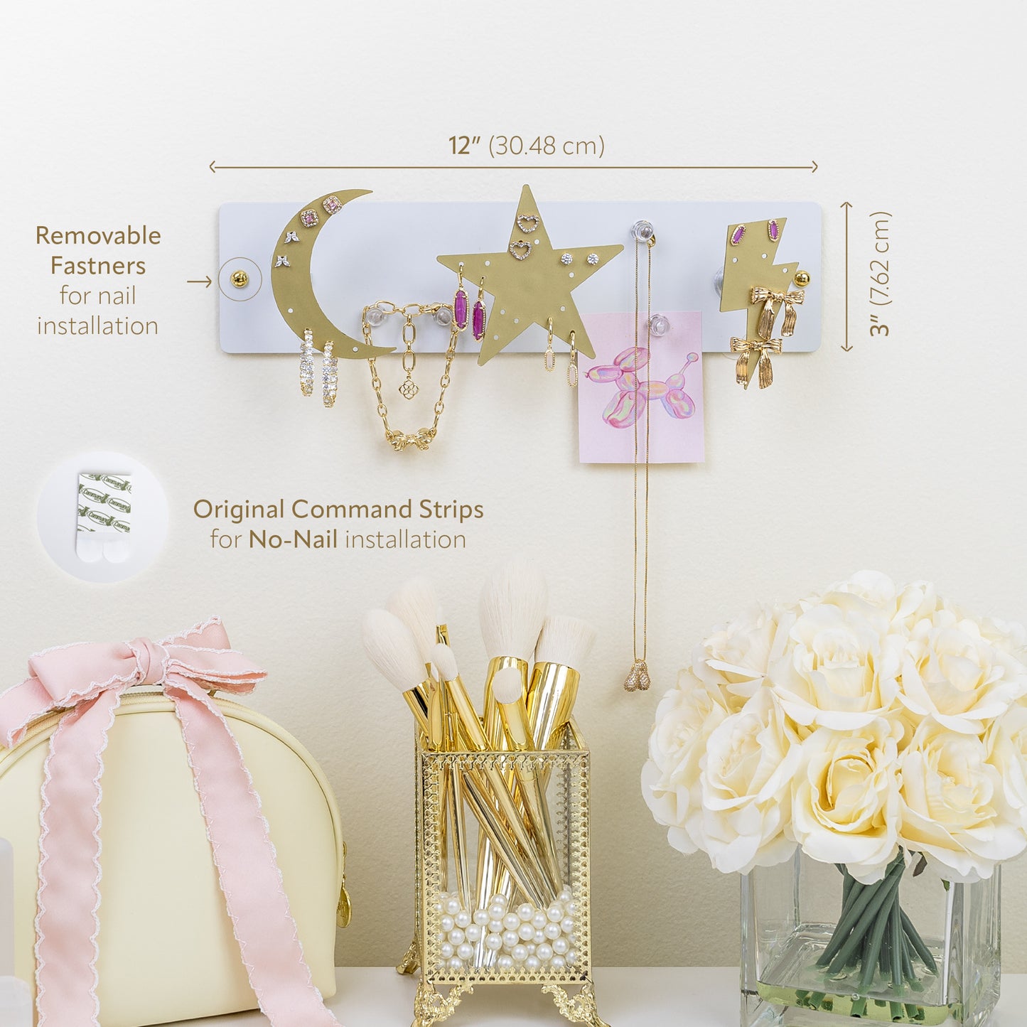 Small Wall Jewelry Organizer | Teen Girl Dorm Storage